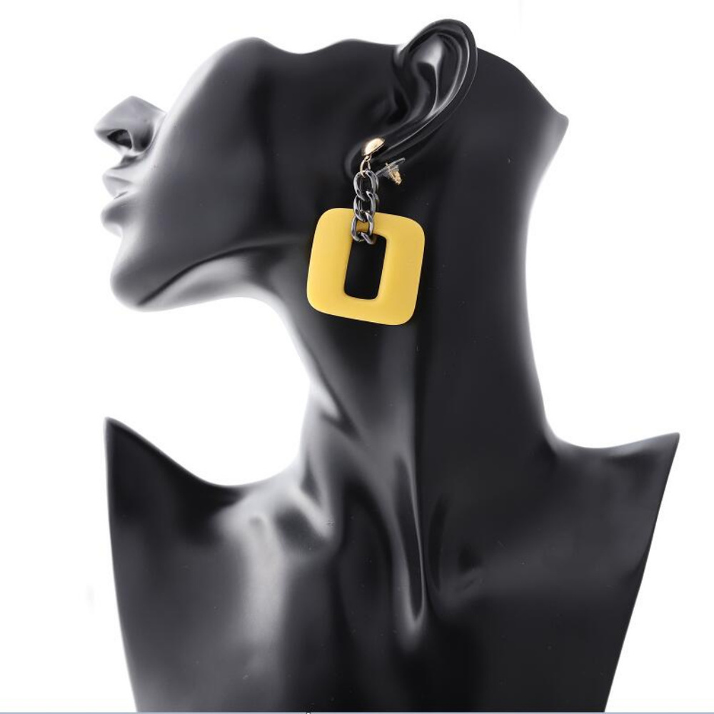Square Fashion Chain Drop Earrings Jewelry